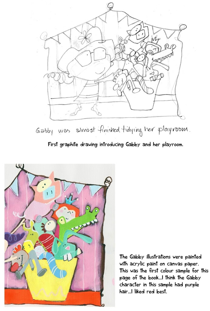 Gabby book illustration process….