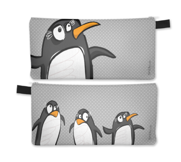image description: penguin pencil case