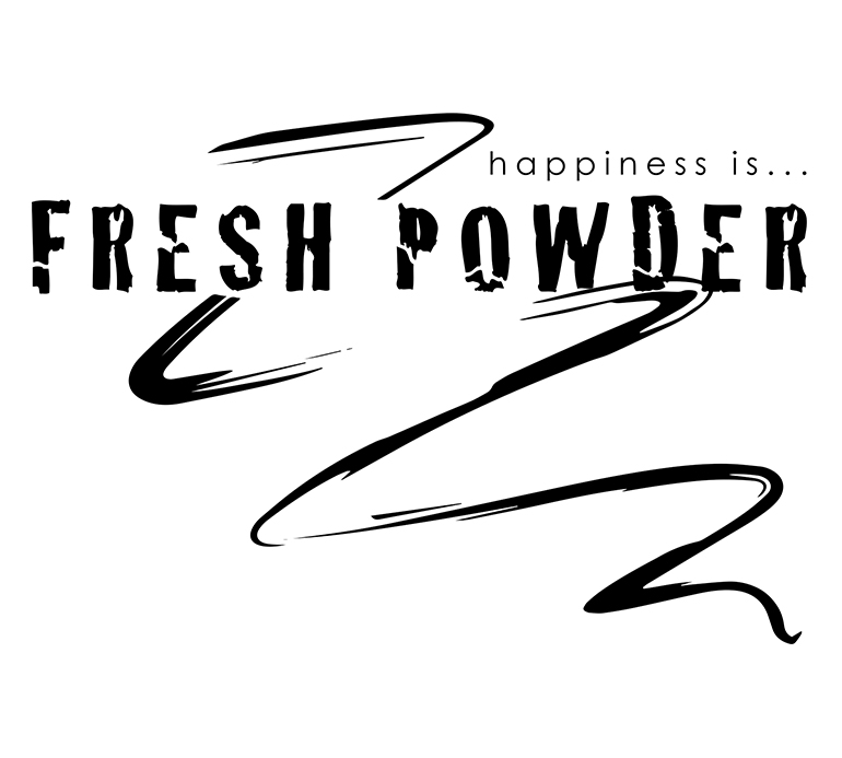 Happiness Is Fresh Powder logo for apparel