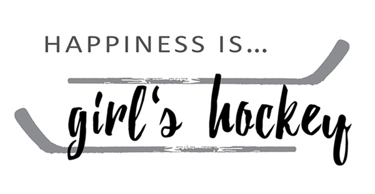 Happiness Is girl's hockey logo for apparel