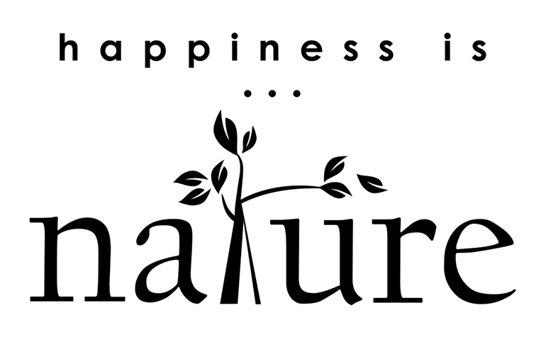 Happiness is nature logo for apparel