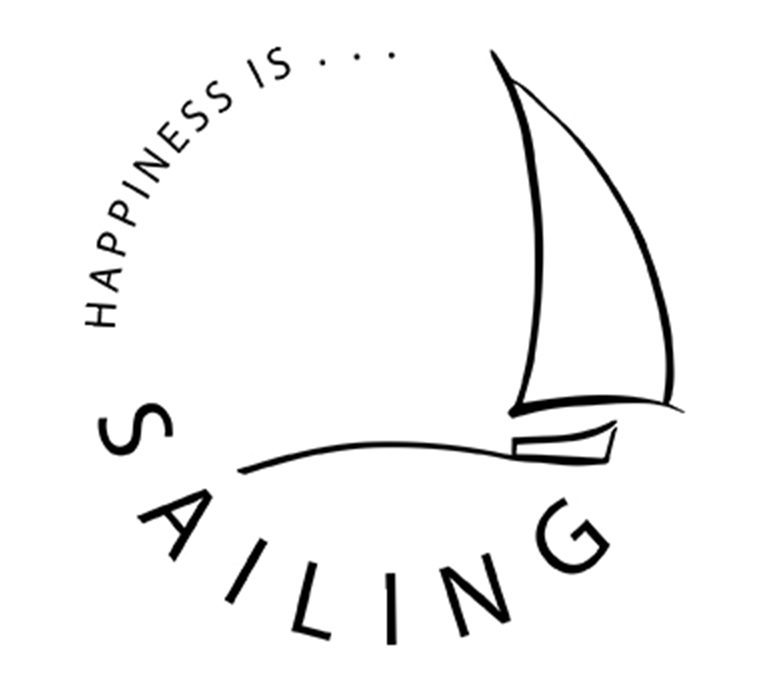 Happiness is sailing logo for apparel