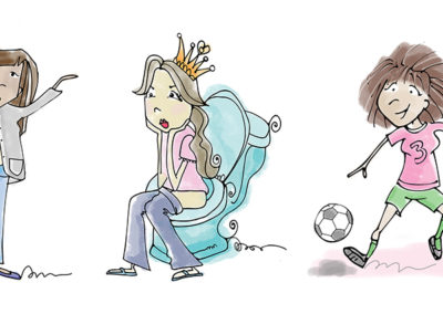 Custom illustration of women in various situations