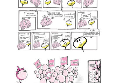 Comic strip illustration for womens health publication