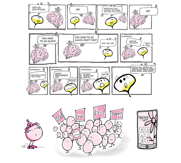 Comic strip illustration for womens health publication