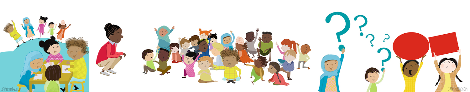 Illustrations of diverse children