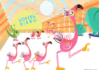 Disco Roller Skating Animals