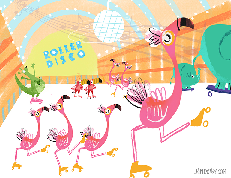 Disco Roller Skating Animals