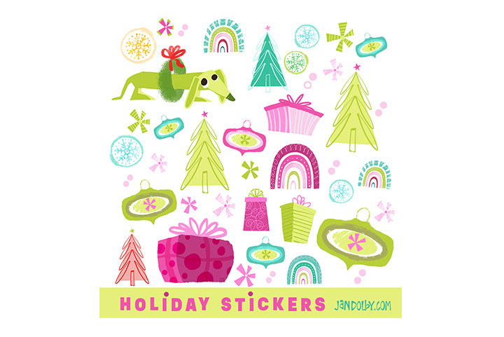colourful Christmas stickers