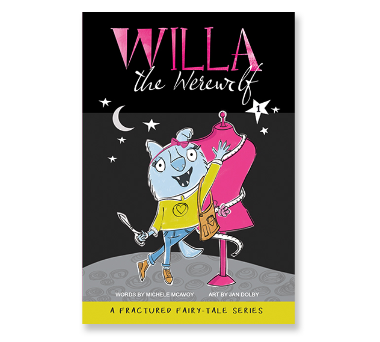 book cover of Willa the Werewolf a blue werewolf in the night