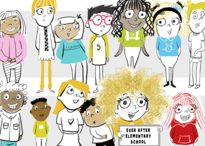 illustration of a class of students
