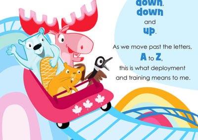 illustration of animals on a roller coaster