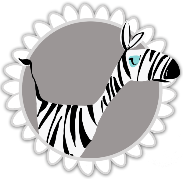 an illustration of a sleeping zebra by Jan Dolby