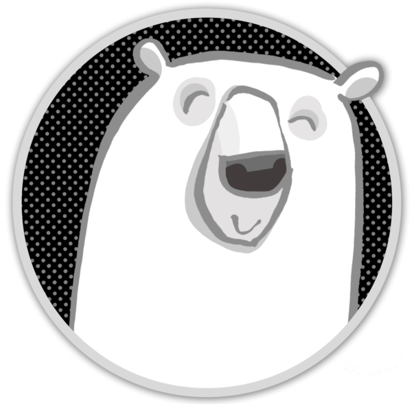 illustration of a polar bear sticker
