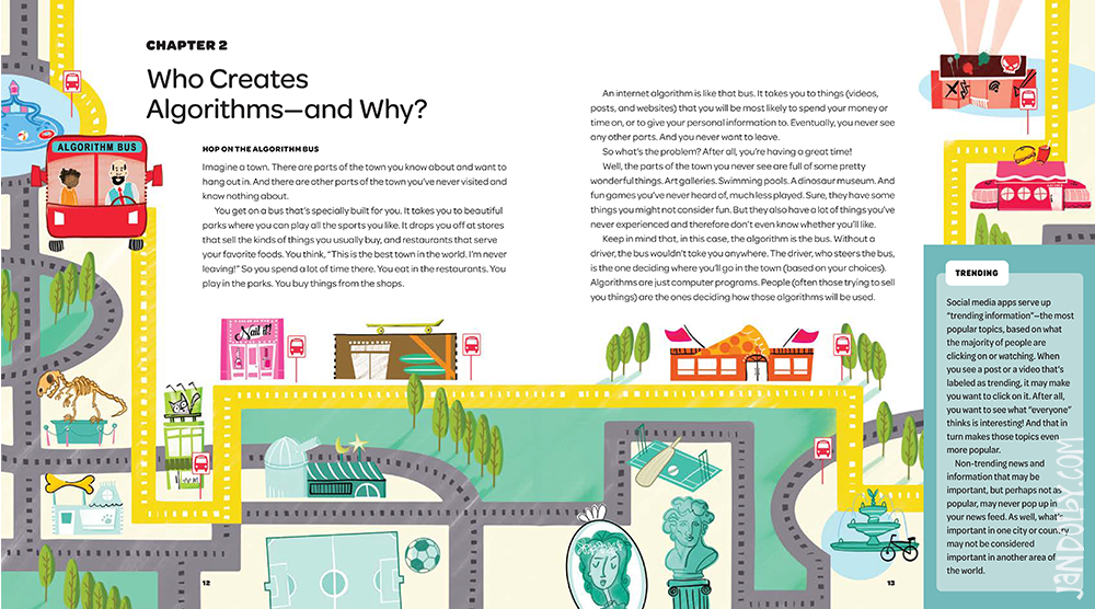 close up of illustration of students