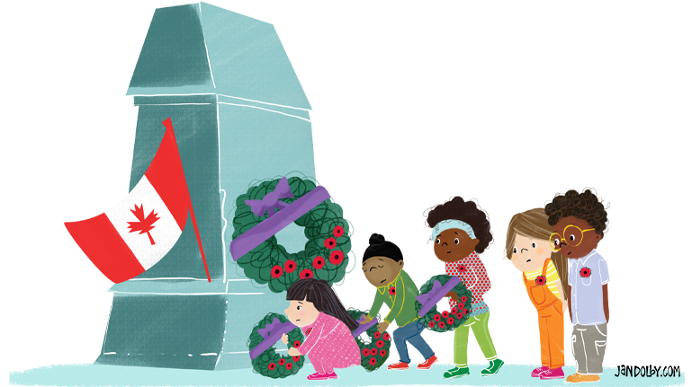 close up of illustration of students