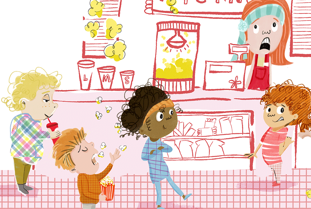 Popcorn explosion at the movies