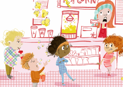 Popcorn explosion at the movies